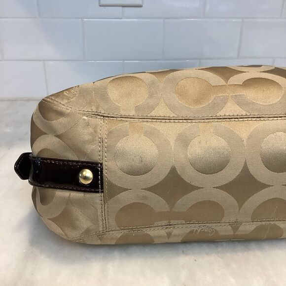 Coach Madison Maggie OpArt Patent Leather Hobo Bag - Picture 8 of 16